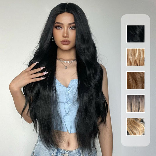 Vacker fluffig lång lockigt hår peruk💘50 % rabatt!💇Vacker, fluffig lång lockig peruk – naturlig, bekväm och justerbar!