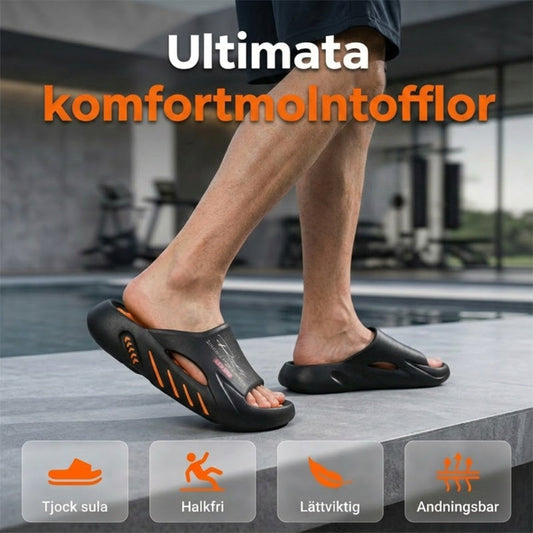 ☁️ 50 % RABATT NU! 👟 Halksäkra Tjocksulade Cloud Tofflor för Män – Memoryskumdämpning, Fotvalvsstöd & Bekväm Påtagning ✨