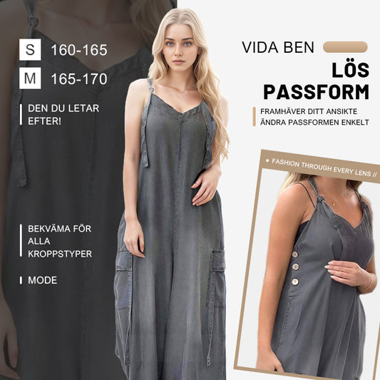Lös Jumpsuit med Vida Ben och Fickor för Damer
