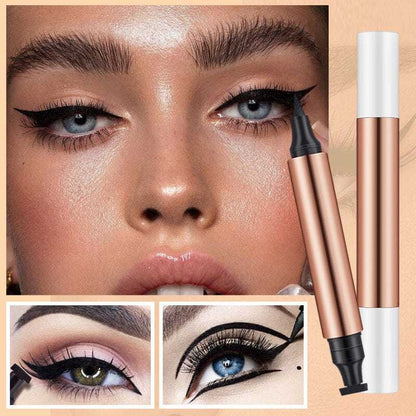 🔥Köp 1 få 1 gratis🔥Tvåsidig eyeliner med triangellås Snabbtorkande, långvarig, streckfri vattenfast eyeliner.