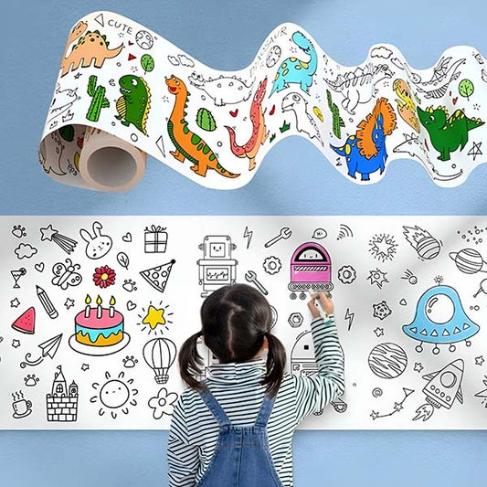 🎨Barnens graffitirulle,DIY ritpappersrullar, klibbiga ritpappersrullar, pedagogiska leksaker för tidig barndom (7-delad uppsättning)