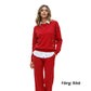 ✨Bästsäljande nya produkter✨Damset med tvådelad sweatshirt och raka byxor