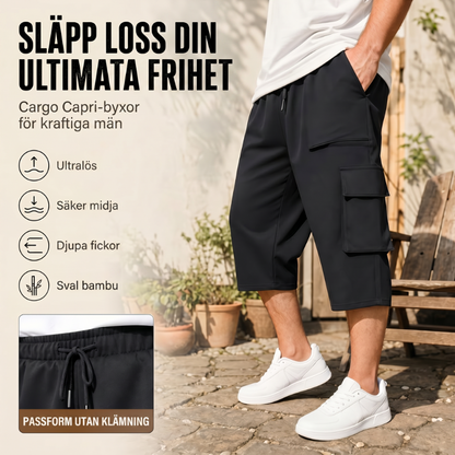 🩳 50% RABATT NU! 🔧 🌲 Casual cargo capri-shorts för herrar – Stora fickor & vida ben 🌲