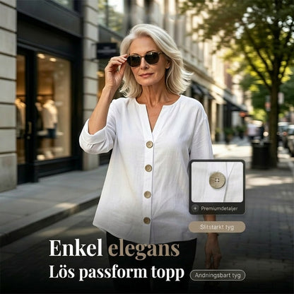 👚 50% RABATT NU! 🌿 Kvinnors Löst sittande Knäppskjorta – Andningsbar, Skrynkelbeständig & Lättskött – Perfekt För Vardag Eller Kontor ✨