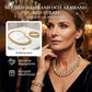 💎 50% RABATT NU! ✨ Justerbart Strass Blad Länk Halsband & Armband Set – Elegant Design, Gnistrande Kristaller & Perfekt Present 🍃