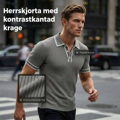 👕 50% RABATT! 🌞 Somrig Casual Kortärmad Pikétröja – Andningsbar Bomull, Modern Passform & Perfekt För Avslappnade Dagar 🏖️