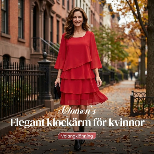 🌸✨Damklänning med volanger och utsvängda ärmar