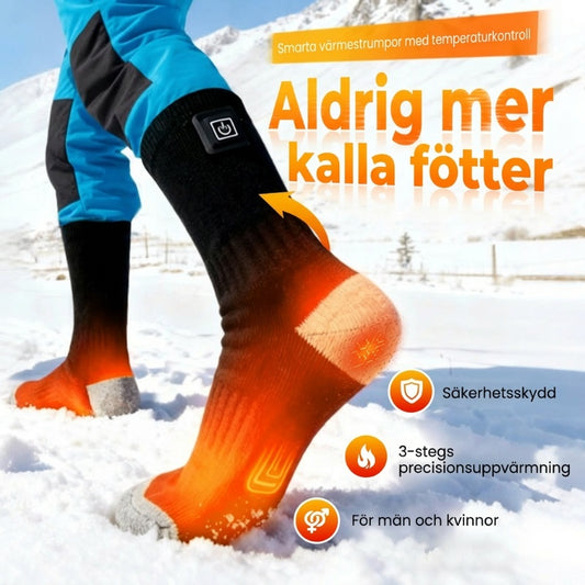 🔥50 % rabatt så länge lagret räcker!🧦Uppvärmda strumpor med justerbar temperatur – förbättrade batterier – unisex