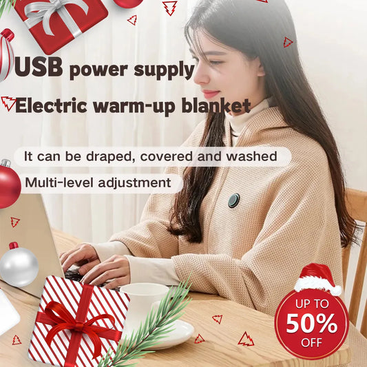 🎅Bästa vinterpresenter 🔥 Bärbar uppvärmd sjal