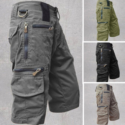 🩳 BEGRÄNSAD TID – 50 % RABATT! 💥 Herr outdoor-shorts med 8 fickor – slitstark bomull, justerbar midja & perfekt för vandring, fiske & resa 🎒