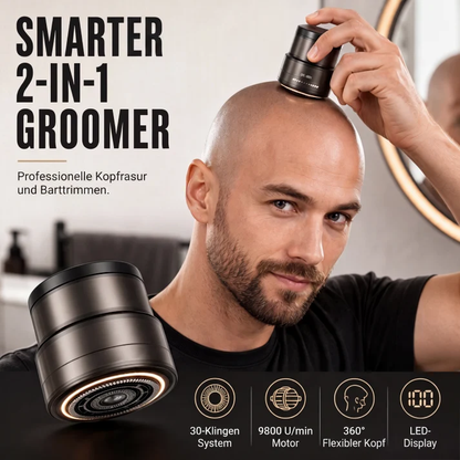 ⚡ 50 % RABATT NU! 🪒2‑i‑1 elektrisk rakapparat & skäggtrimmer – display, 30‑blad, 360°‑huvud 💈