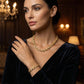 💎 50% RABATT NU! ✨ Justerbart Strass Blad Länk Halsband & Armband Set – Elegant Design, Gnistrande Kristaller & Perfekt Present 🍃