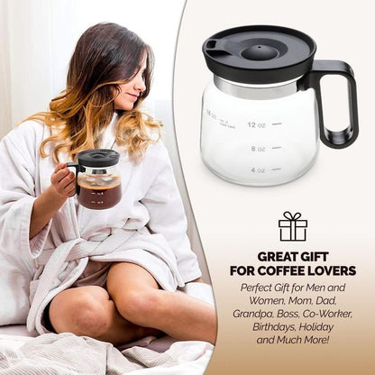 💖🔥 Begränsad Hetsälj 50% RABATT 🎅☕ 16 Oz Glasmugg – Kaffekannestil