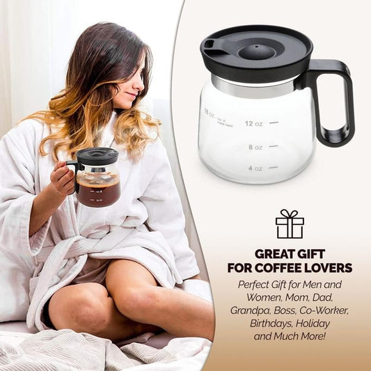 💖🔥 Begränsad Hetsälj 50% RABATT 🎅☕ 16 Oz Glasmugg – Kaffekannestil