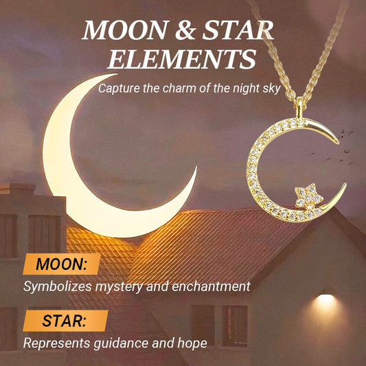 📢📢50 %  RABATT !! ⏰Ljus natt: Moon Star-halsband🌙✨