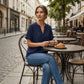 🌸Vårrea 50 % rabatt👕Trendig enfärgad topp med lös passform och kort ärm