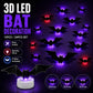 🦇 50% RABATT! 🎃 3D LED-Fladdermöss Halloween-Dekoration – Lila Ljus, Hängande & Väggklistrad – Kuslig Atmosfär för Hem & Fest 🌙