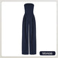 Kvinnors axelbandslös jumpsuit med fickor