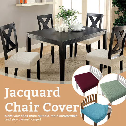 Vattentäta Jacquard Stolsöverdrag! Hållbara, Stilrena och Lätta att Rengöra(1 set med 4)