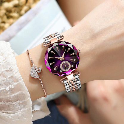 💎👑Gudinnedagens Specialerbjudande 50% RABATT🌟 Lyxig Glänsande Vattentät Damklocka i Rostfritt Stål - Elegant Stil, Bländande Glans, Perfekt Present!