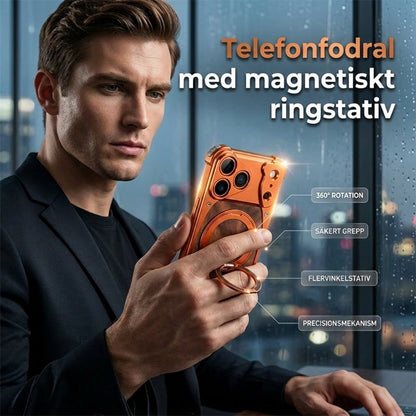 Minimalistiskt Mobilskal med Roterande Ringhållare & Stativ
