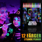 🔥🔥 Köp 2 få 1 GRATIS🔥🔥 12-färgs självlysande i mörkret ansikts neonfärg pennor
