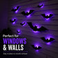🦇 50% RABATT! 🎃 3D LED-Fladdermöss Halloween-Dekoration – Lila Ljus, Hängande & Väggklistrad – Kuslig Atmosfär för Hem & Fest 🌙