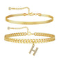 ✨50% RABATT NU! !✨Dainty Layered Gold Initial Anklets for Women