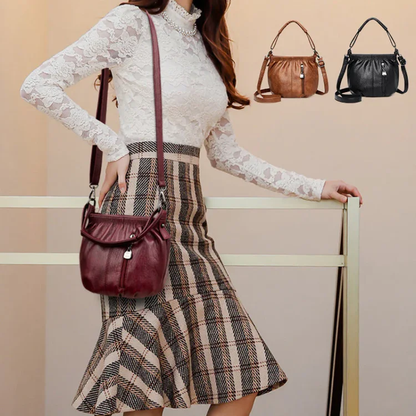 ⏰ Endast nu 49% rabatt!👜✨ Avslappnad veckad väska i mjukt läder ✨ – Praktisk bucket-väska med stil 💼 Lätt, slitstark och perfekt för vardagsbruk! 🌟