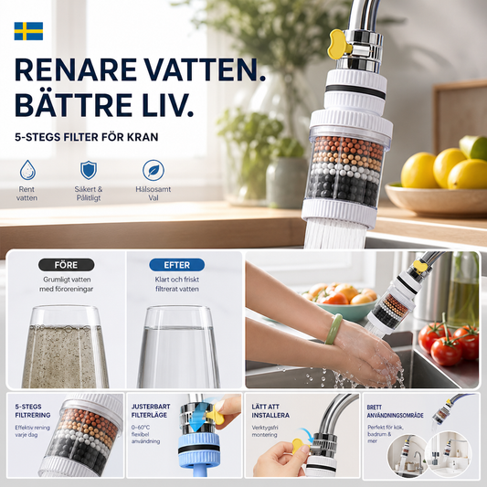 📢📢50% RABATT NU!! ⏰ Förbättra kvaliteten på ditt kranvatten – effektiv filtrering & renare dricksvatten hemma 💧