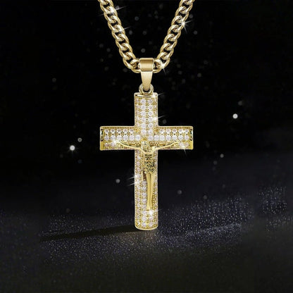✝️ 50% RABATT NU! 🔥 Jesus Krucifix Halsband – 14K Äkta Guldbelagt, Andligt Skydd & Presentredo Box 🙏