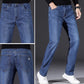 👖 50% RABATT NU! 🧵 Herr Elastiska Jeans med Hög Midja och Rakt Ben – Mjuk Stretchig Bomull & Andningsbar Vardagskomfort 🛠️