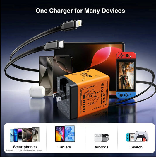 🏆2025 Flash Sale 50 % rabatt⚡50 000+ SÅLDA!💥🔥W&O 2-i-1 GaN 25W snabbladdare, bästa presenter