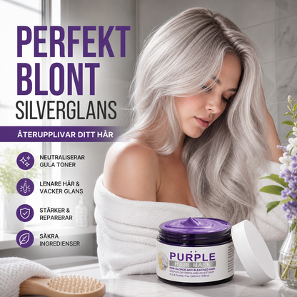 👱‍♀️Vill du ljusa upp din hårfärg? Ditt hår behöver akut vård! Fuktgivande lila hårmask med långvarig doft