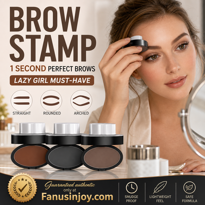 ✨Köp 1 Få 1 På Köpet🖌️50K+ Sålda!!!👋Eyebrow Stamp Pulverset med Applikatorborste, Ett Tryck Perfekta Ögonbryn, Vattentålig Långvarig 24H Ögonbrynsmakeup för Enkla Dagliga Salongsliknande Ögonbryn