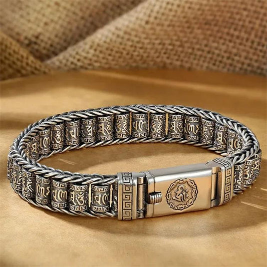 💎 50% RABATT! 💎 Tibetanskt bönehjulsarmband – 925 sterlingsilver, lyckobringare och alla hjärtans dag-present