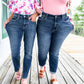 🔥Nyårsrea 50% rabatt🔥 Jeans med mageskydd och manschett i smal passform