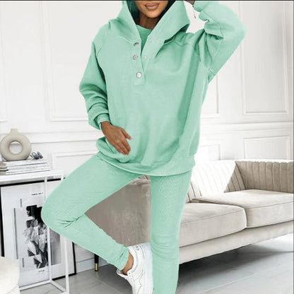 💕💕Löst och mysigt tredelat set med huvtröja och sweatshirt