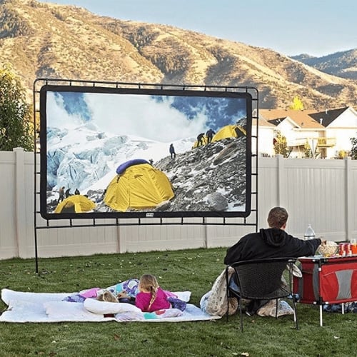 📺 50% RABATT NU! ✨ Jättestor Bärbar Utomhusbiografskärm - 4K HD-projektion med Justerbart Stativ för Cinemaupplevelse i Trädgården 🎬🌟