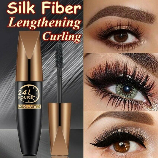 🔥Köp 1 få 1 gratis🔥4D Vattenfast Silkesfiber Tjock Förlängande Mascara