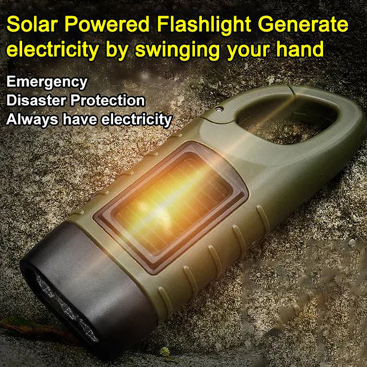 🔥Hög ljusstyrka bärbar utomhus solcellsdriven ficklampa