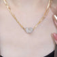💘Minimalistisk hjärtformad halskedja med diamanter – Elegant magnetlås, vardagslyx för henne💘