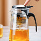 Ett-klicks glas tekanna med löstagbar infusionssil