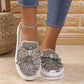 Damloafers med strass och rosett