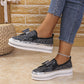 Damloafers med strass och rosett