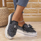 Damloafers med strass och rosett