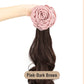 Högkvalitativ lockig peruk med ros hårklämma