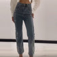👖✨Jans för kvinnor med glänsande strass och elegant slits✨