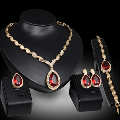 Elegant Set med Halsband i Falska Ädelstenar