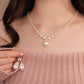 Vintage Elegant Zirkonia Imitation Pärlhalsband och Örhängen